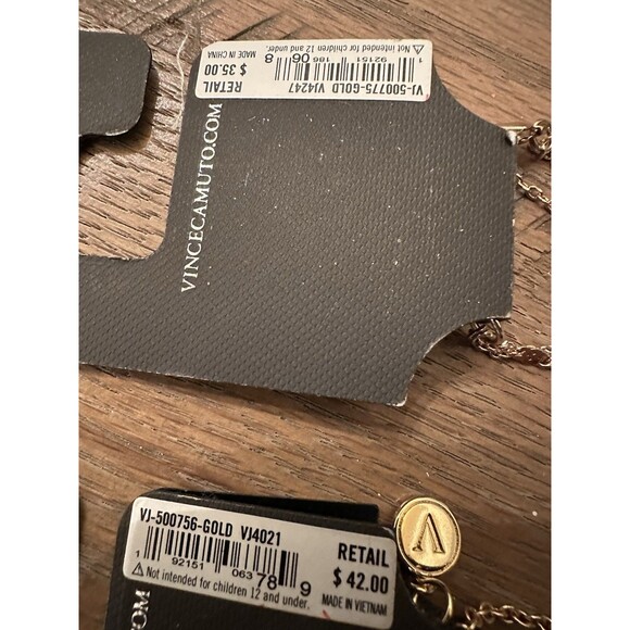 NEW Vince Camuto Necklaces Lot Of 2 Gold Tone Long Jewelry - Picture 11 of 11